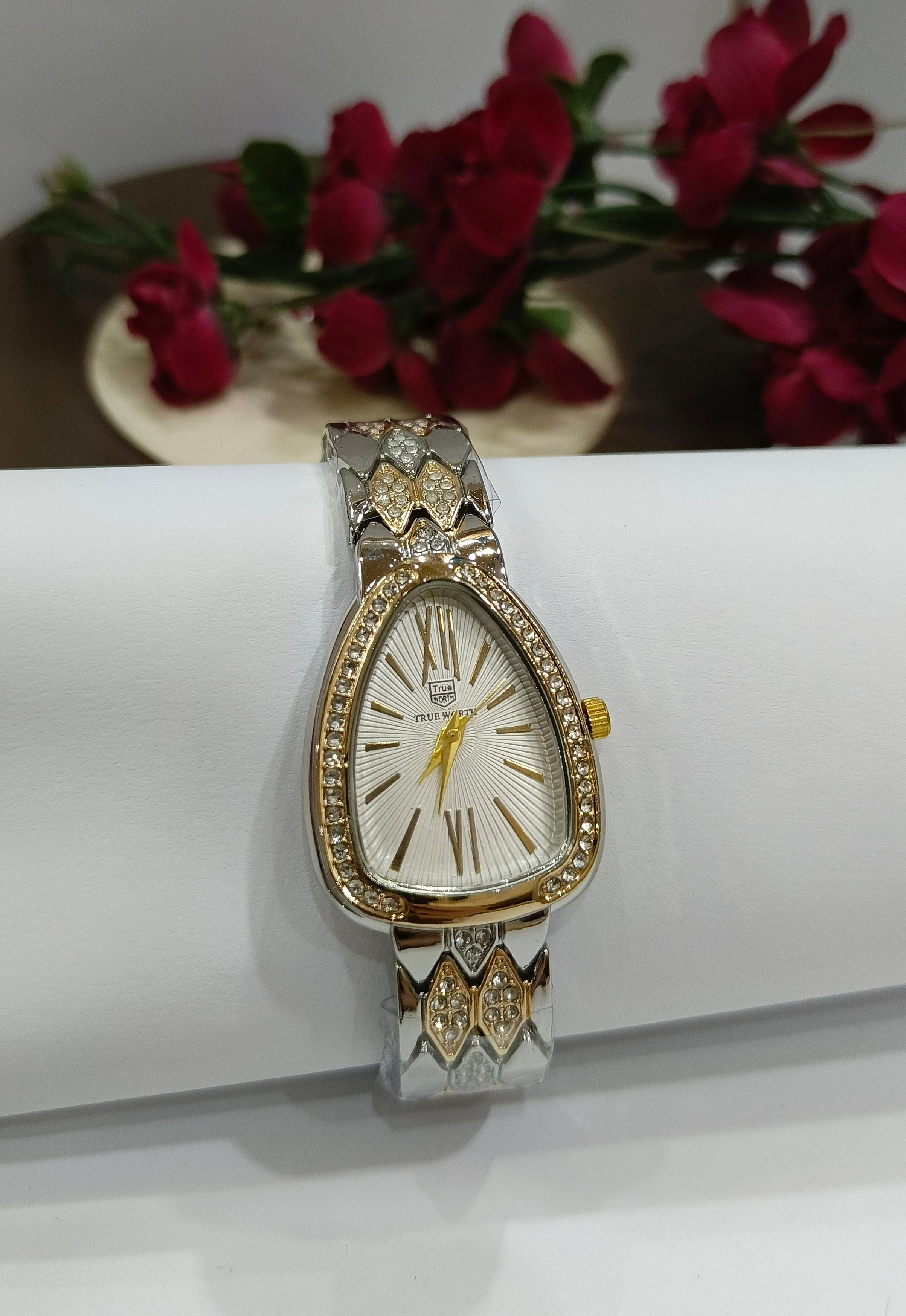 True Worth Treadrop Shaped Watch